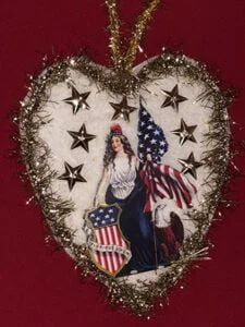 Ornament Lady Liberty Heart Closeup
