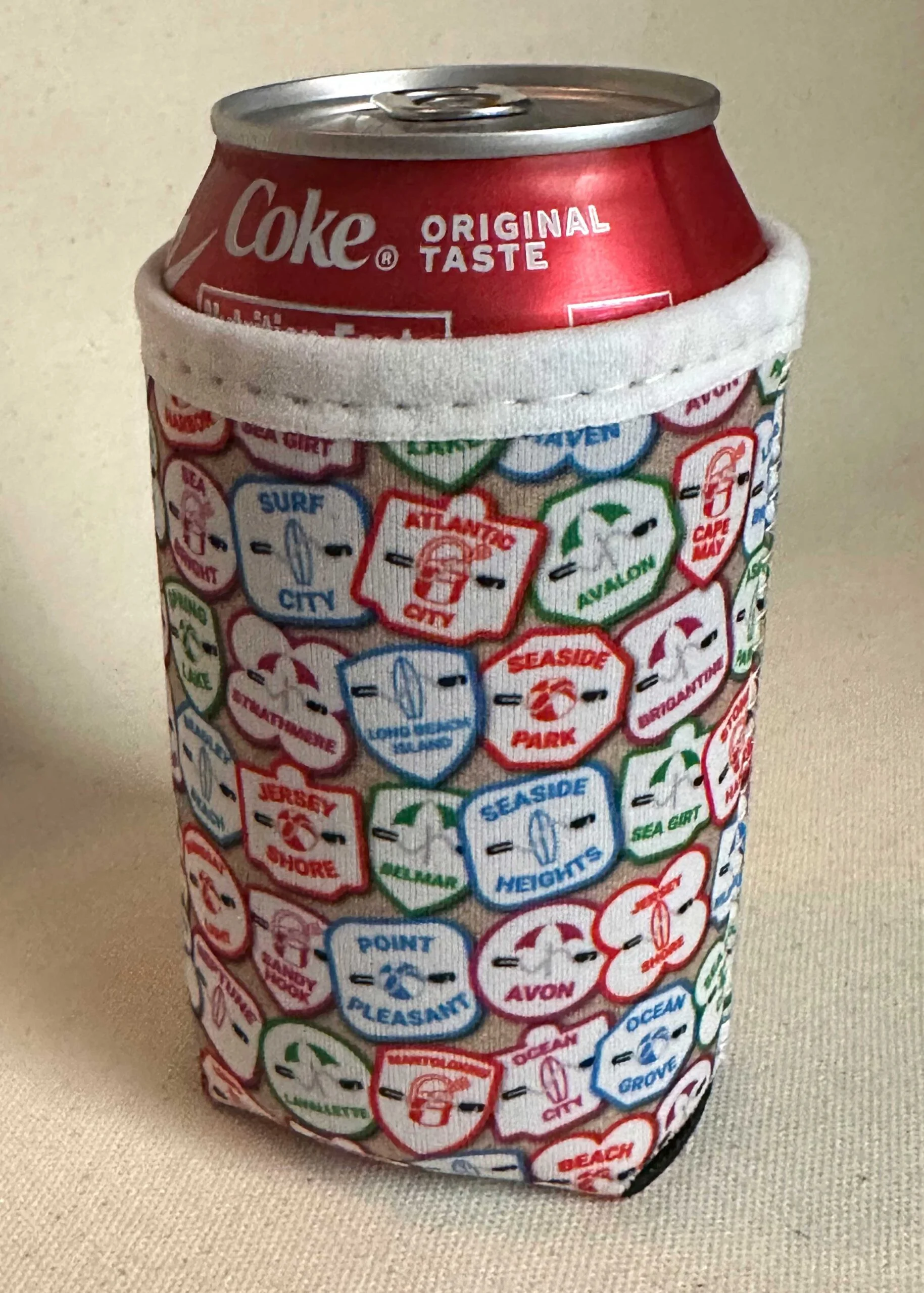 Koozie Beach Badges Back