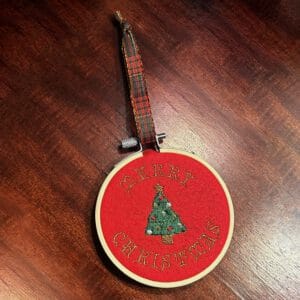 Merry Christmas Tree ITH Hoop Ornament