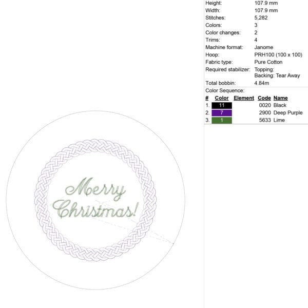 ITH Hoop Ornament Stitch Count