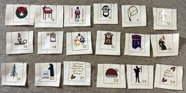 Christmas Carol Advent Calendar Layout Pockets